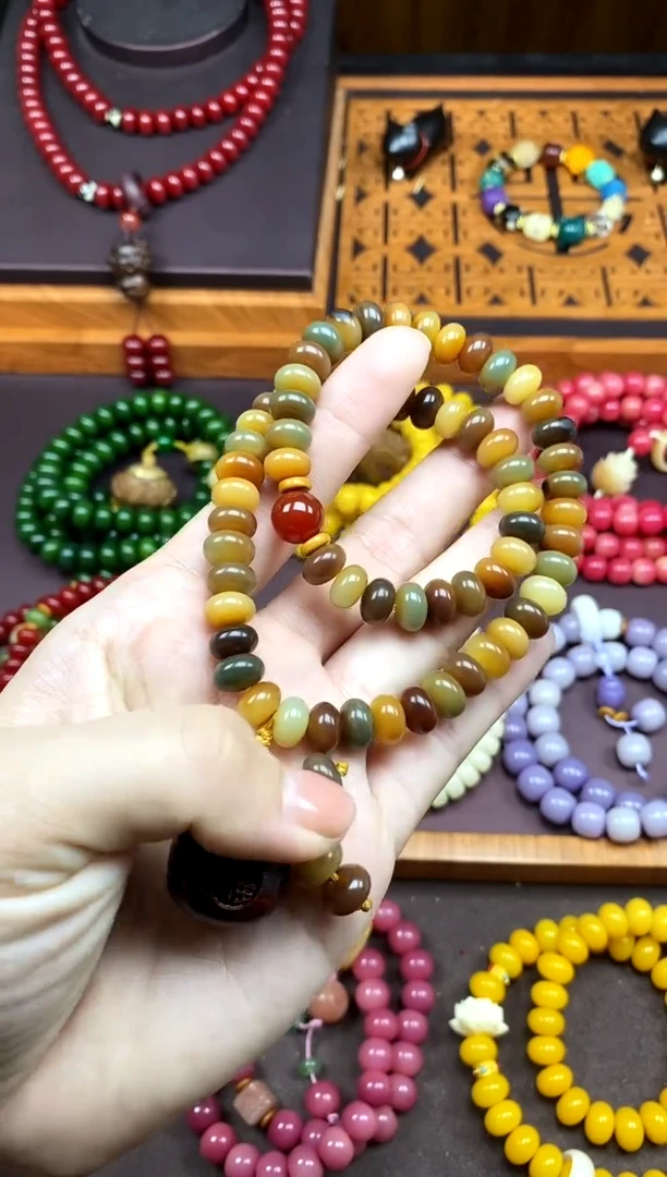 白玉菩提手串敦煌双圈小锁菩提手串
