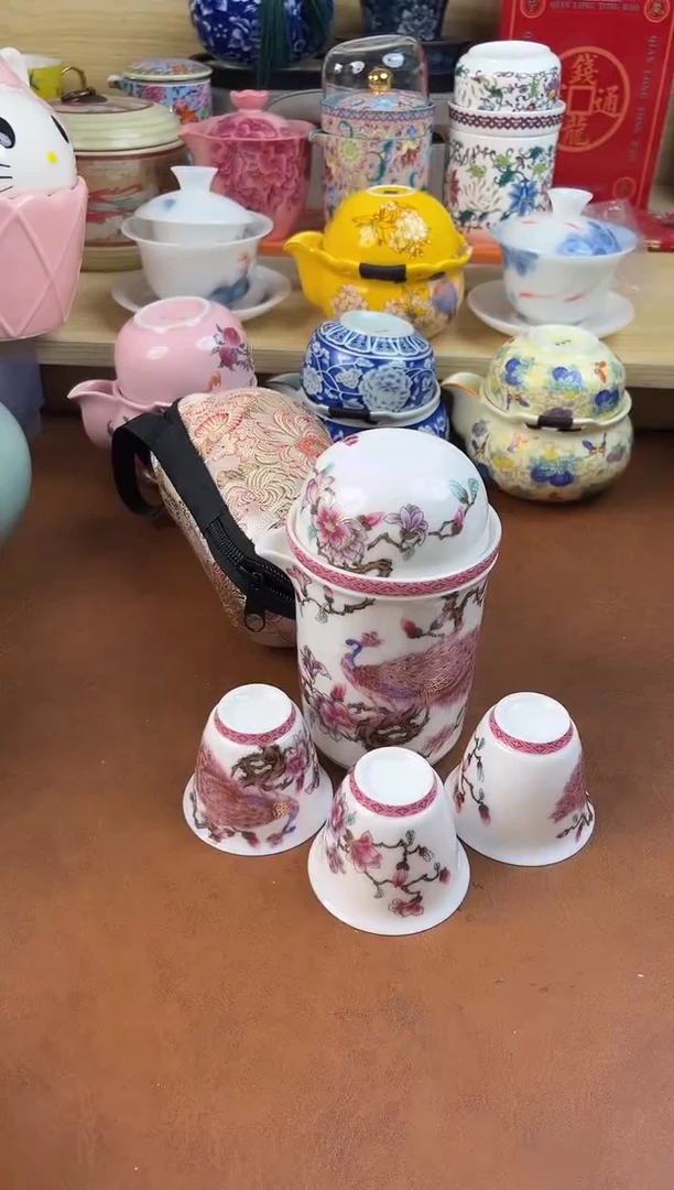 陶陶瓷茶具摆件旅行套组