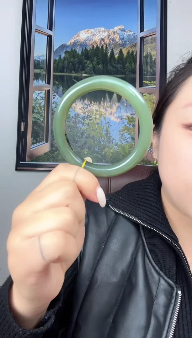 未镶嵌手镯和田玉湖水绿手镯59-60mm