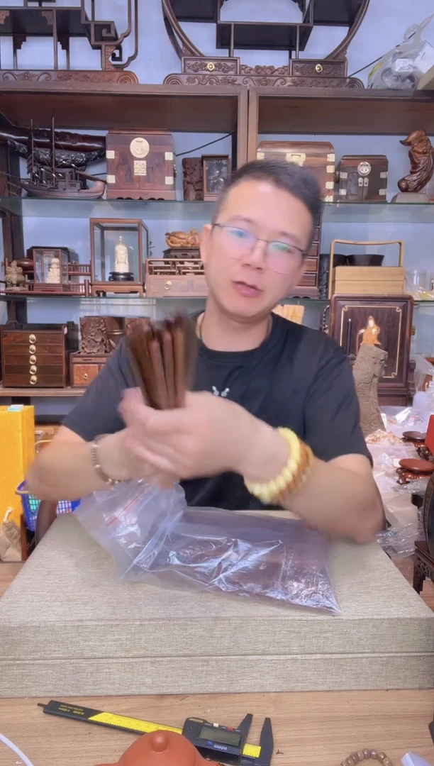 乌木类架子825蛇纹木筷子一双