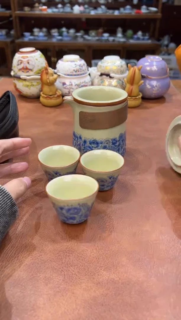 真的很便宜会开片的旅行茶具