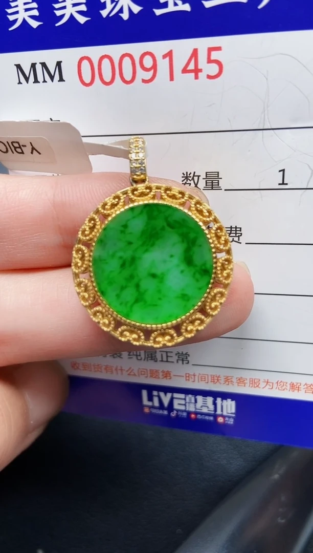 翡翠银S925镶嵌颈饰9145