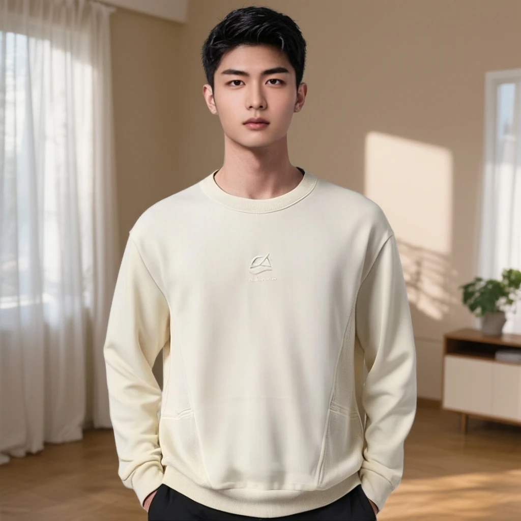 FDSE国际名品双面卫衣加绒常规款休闲简约刺绣秋季圆领长袖时尚