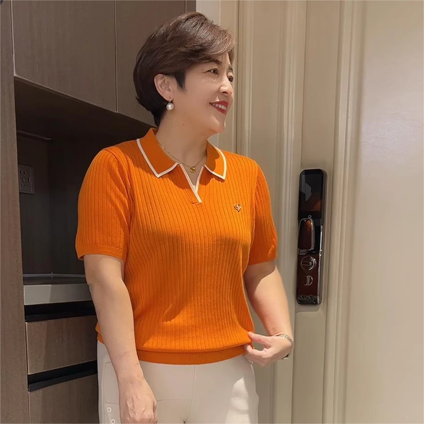 66200翻领短袖爱心莱赛尔天丝小衫
