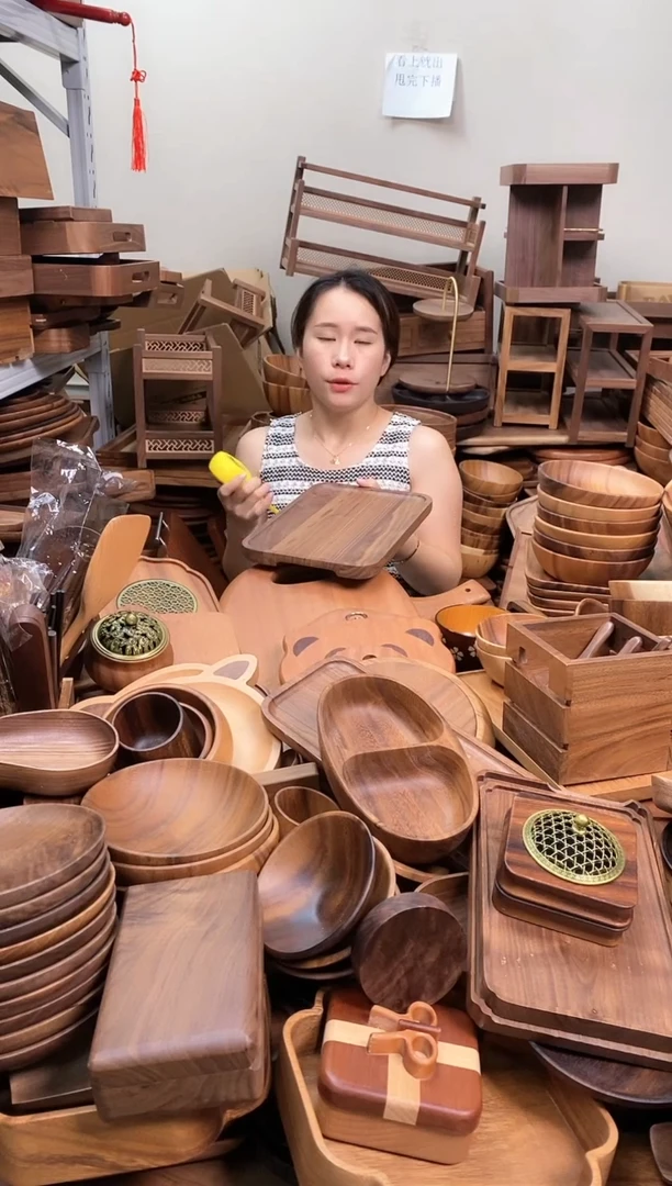 北美黑胡桃木带手抓槽托盘30*20*2cm