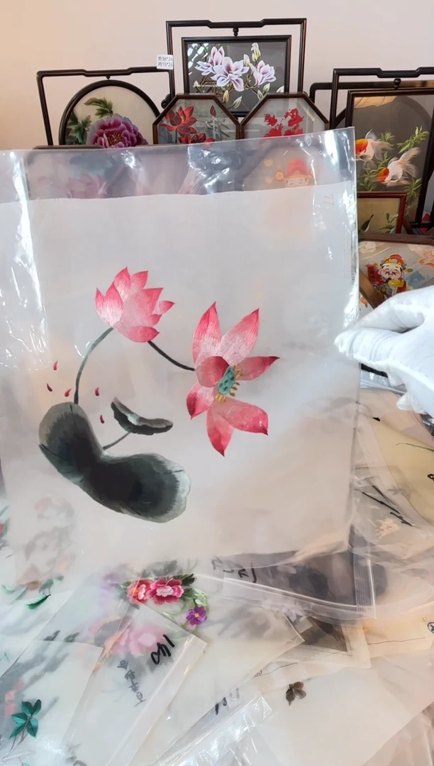 织绣纯手工苏绣双面绣绣布77