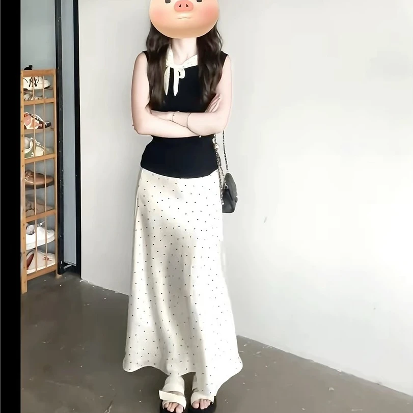 夏季新款洋气高级感裙子两件套气质显瘦时尚波点半身裙子套装女款