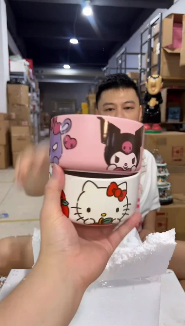 瓷片kt猫碗加库洛米碗