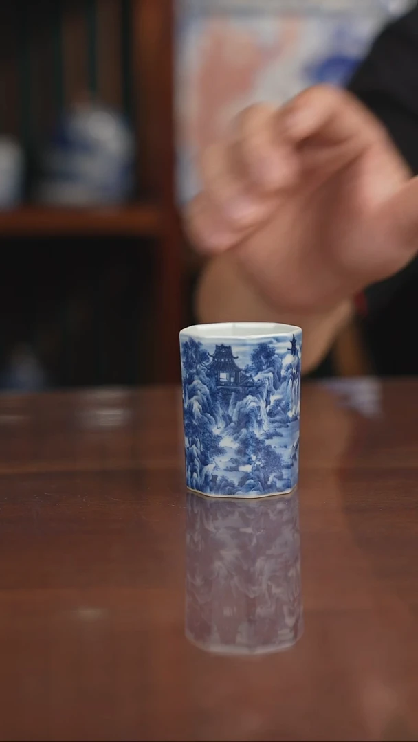 景琳藏青花北派山水