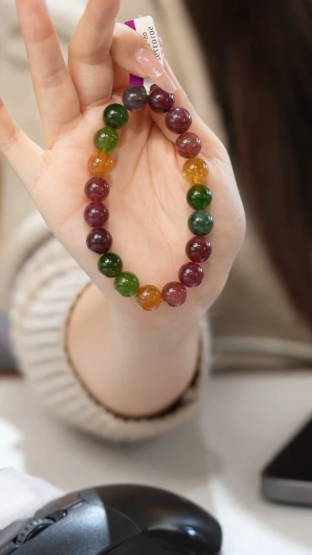 颈饰未镶嵌碧玺老矿碧玺手串10mm