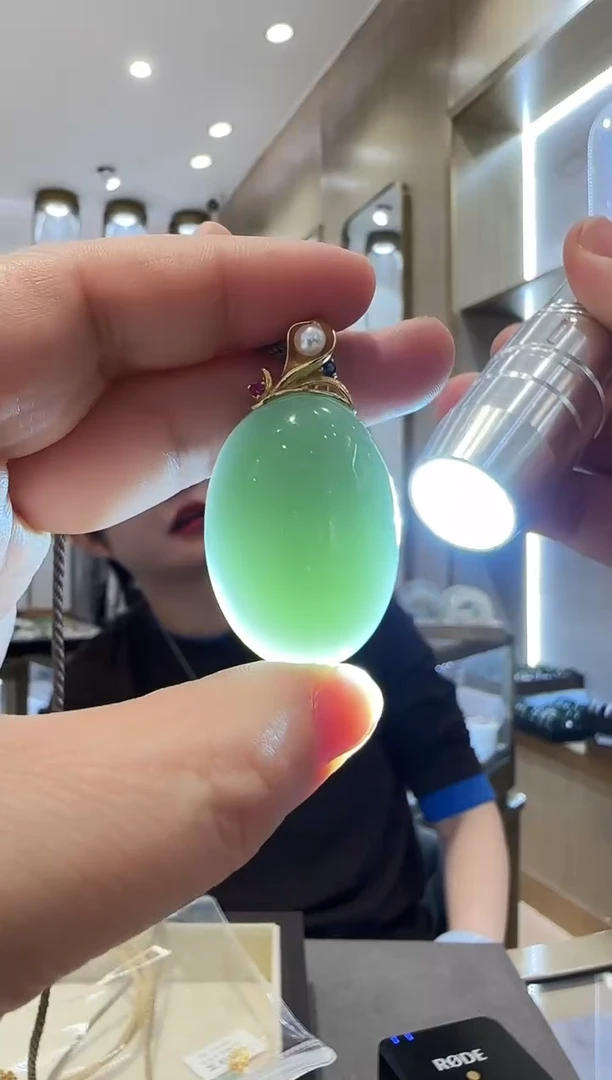 颈饰14K金镶嵌和田玉【19】