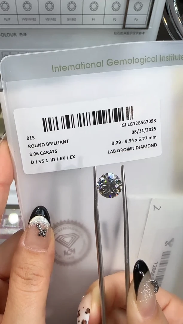 裸石实验室培育钻石@ 3.06ct 先鉴赏，再定制！