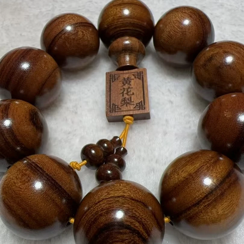 126【富贾文玩】缅甸黄花梨25mm×10颗手串时尚潮流百搭文玩