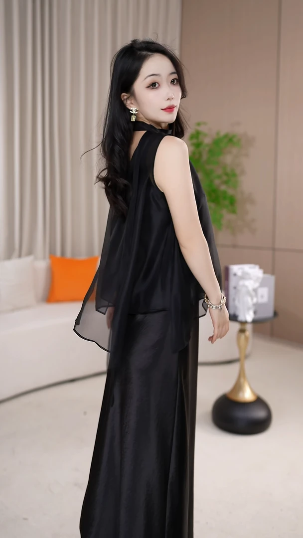 黑玫瑰DY006夏季新款两件套显高显瘦气质轻奢连衣裙套装