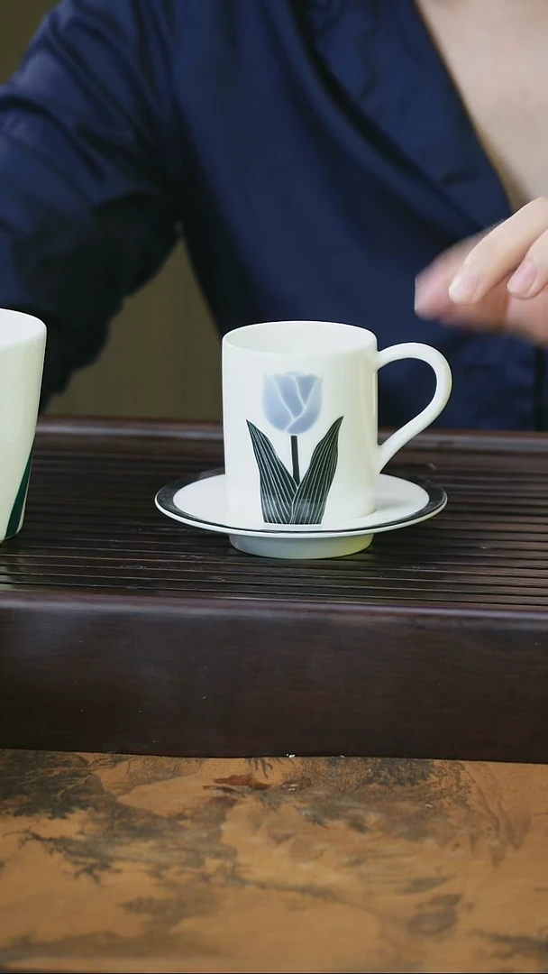 摆件望瓯陶溪川郁金香咖啡杯