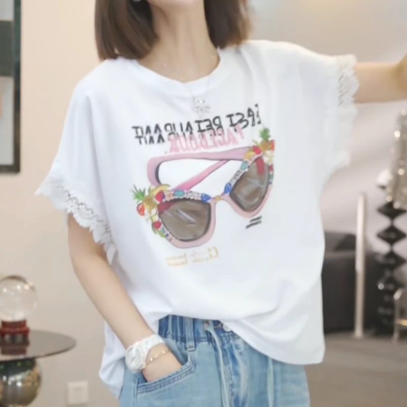 【水果墨镜】2025夏季新款时尚休闲气质T恤LK2503662