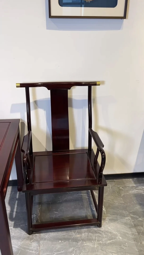 黑酸枝木类成套家具国标东非黑酸枝官帽椅两把