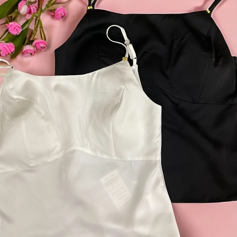 可调节细肩带带胸垫网纱美背10779