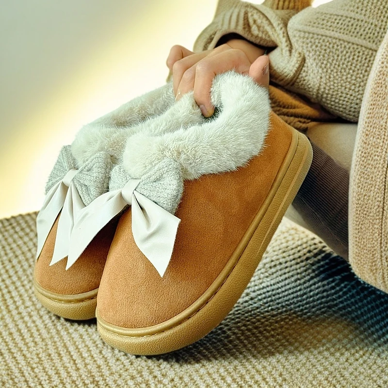 【福利】超软乎蝴蝶结棉拖鞋一双2207