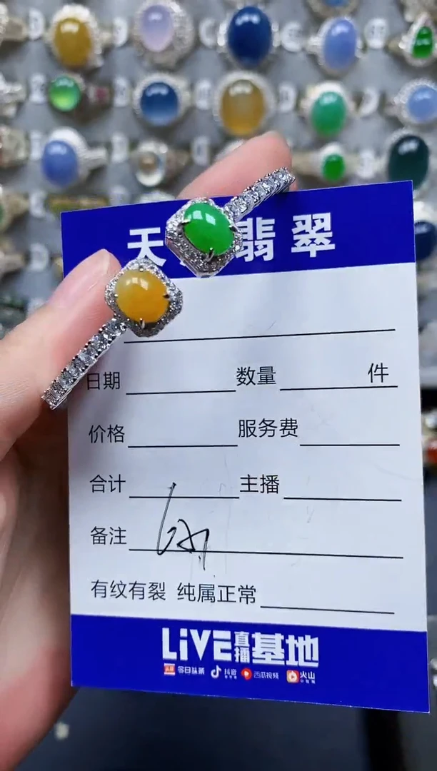 翡翠手镯银S925镶嵌651