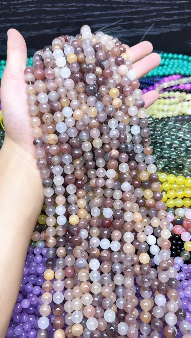 玛瑙/玉髓散珠未镶嵌紫罗兰10mm