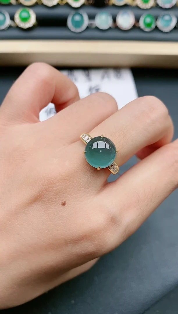 翡翠戒指银S925镶嵌11111