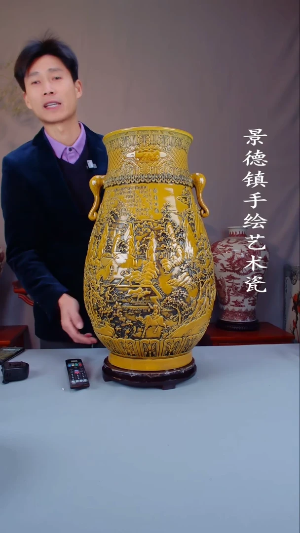 摆件陶景德镇手工手绘陶瓷摆件53