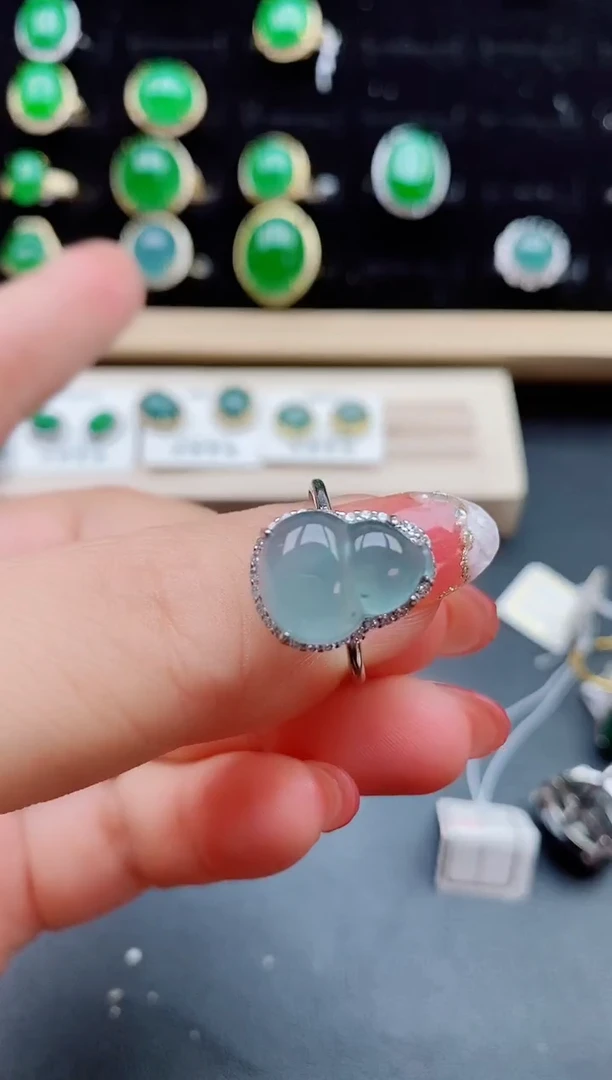 【闪购商品】翡翠戒指银S925镶嵌080550