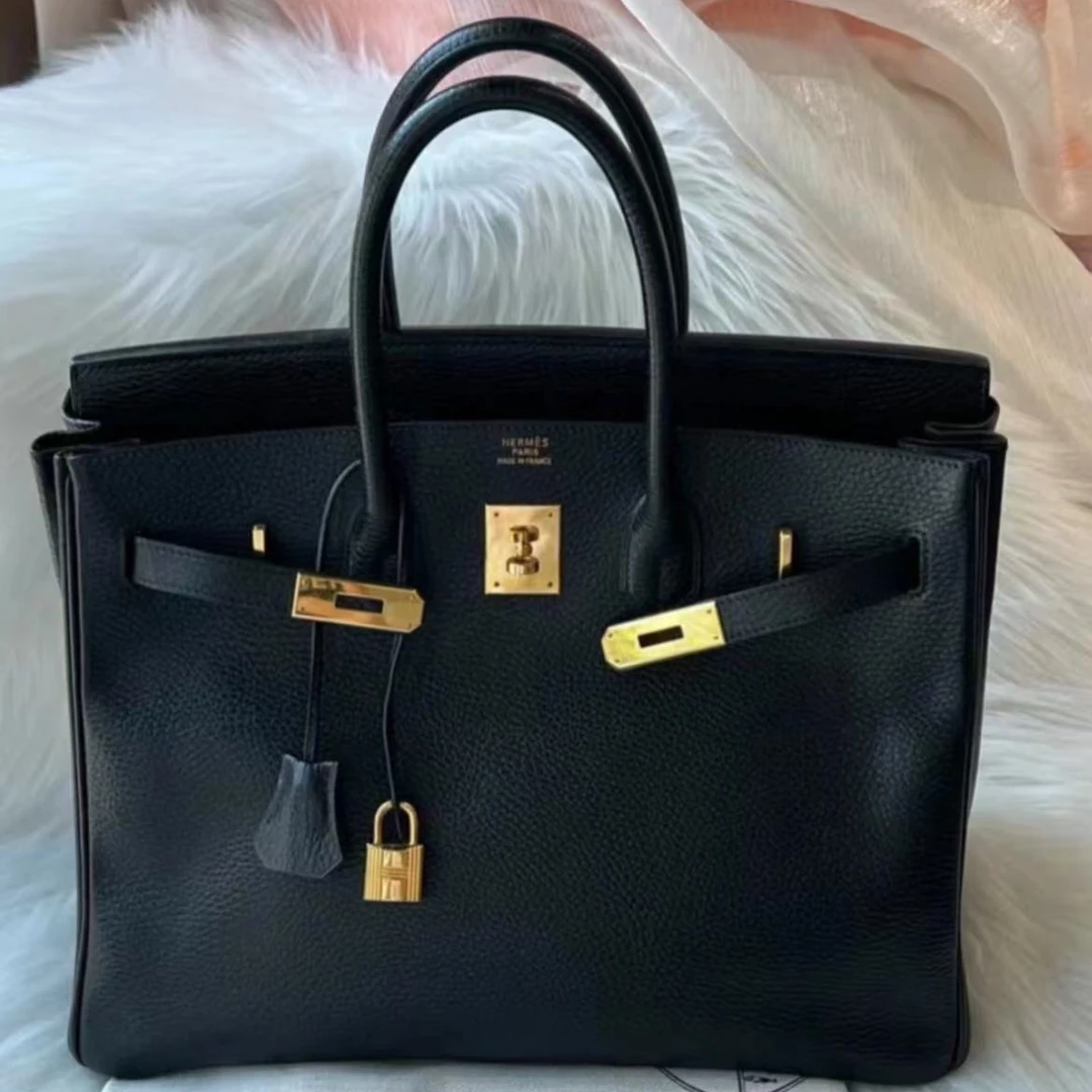 99新 Hermes/爱马仕 爱马仕birkin35黑金A手提包