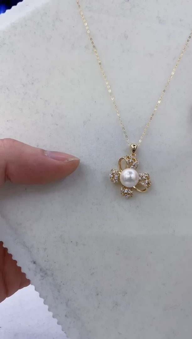 颈饰银S925镶嵌海水珍珠