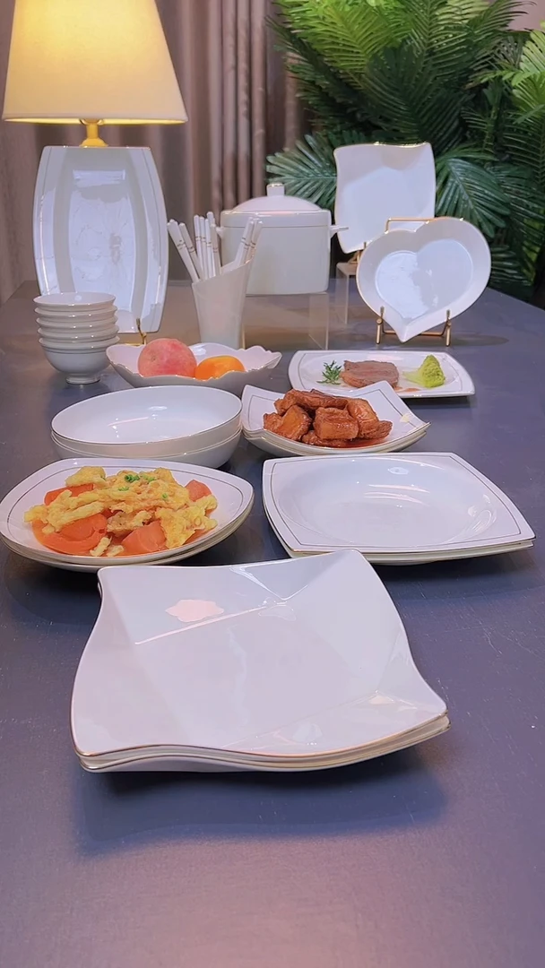 45%以上骨粉骨瓷8英寸天元贵龙三角窝盘折纸盘各2个（到手10个盘）