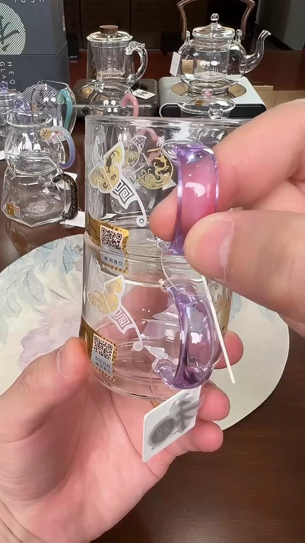 @@禾器晶彩瑞币纹主人杯浅紫色