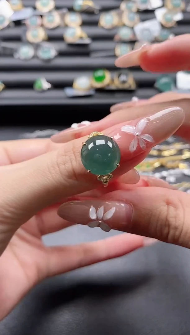 【闪购商品】翡翠戒指银S925镶嵌51511