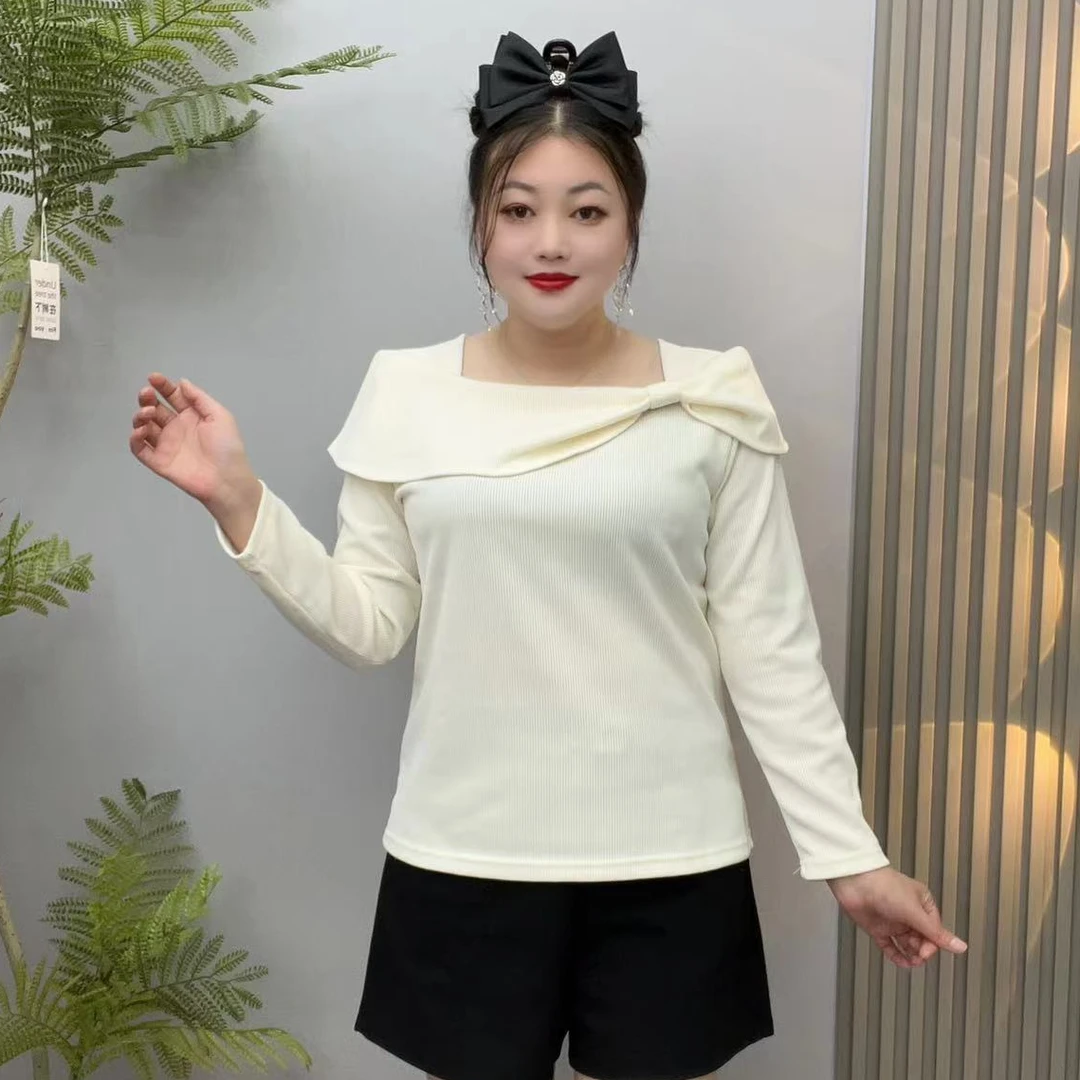 早春新款2025日常简约方领打底衫显瘦百搭遮肉减龄气质长袖