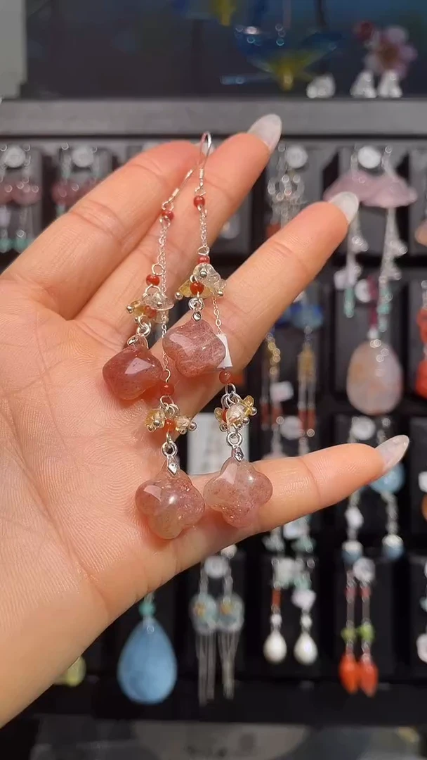 银S925镶嵌耳饰紫晶沐* 沐榮