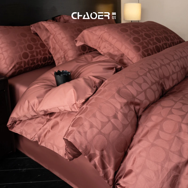 巢尔轻奢高级感全棉提花四件套长绒棉纯棉床单法式公主蝴蝶床品