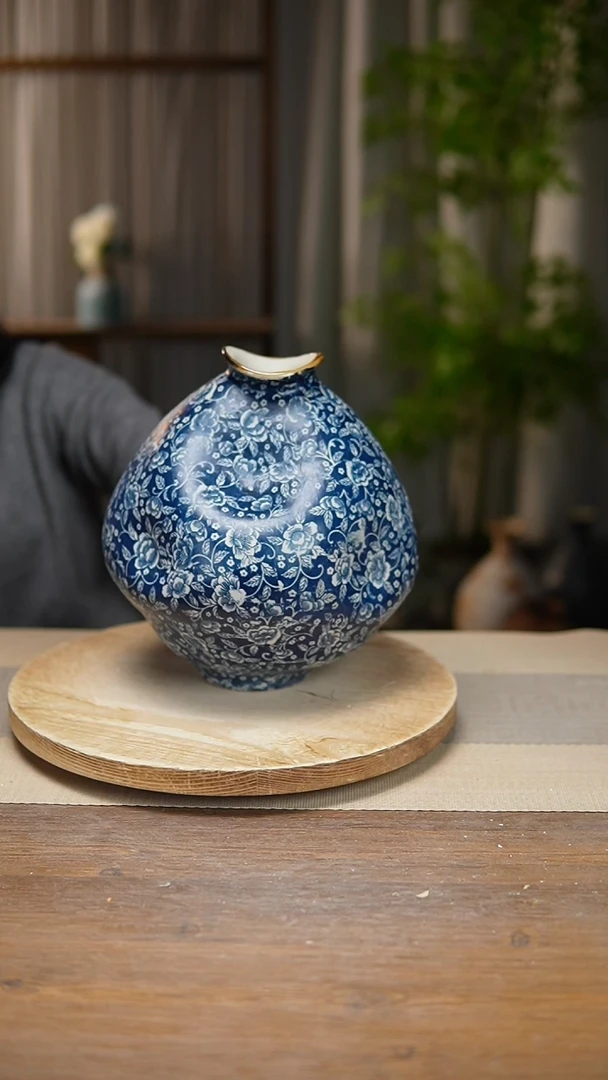 【闪购商品】陶瓷花器青花瓷芙蓉花大肚