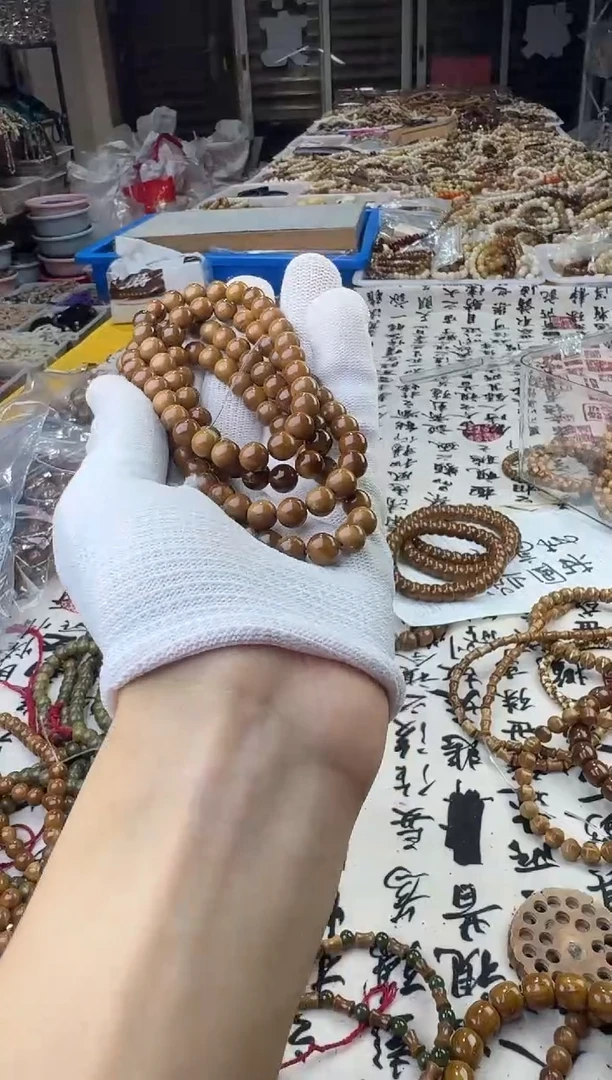 库克手串库克0.8长串带弟子珠少棕眼线