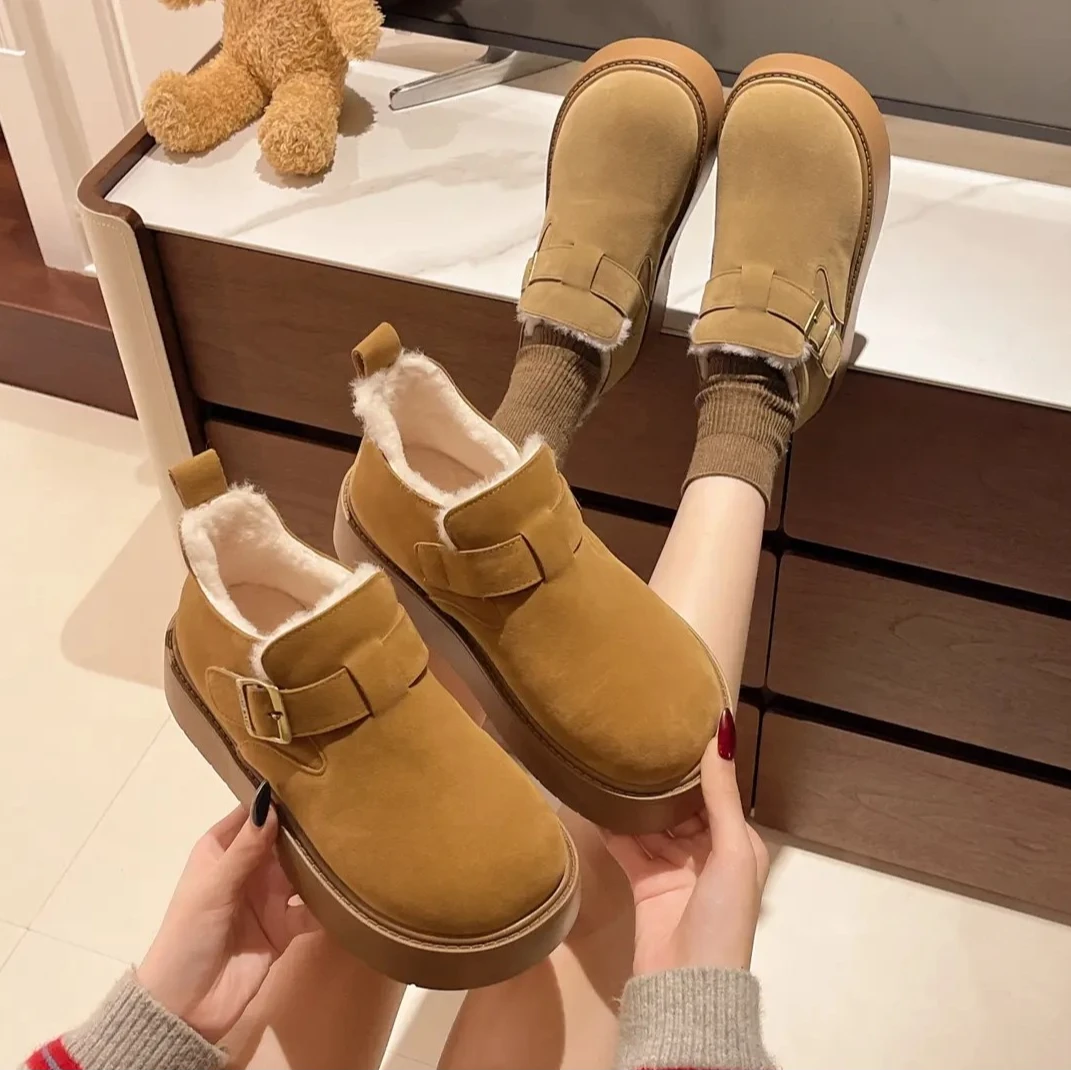 【C沐木专属】2025年厚底勃肯鞋女冬季鞋子爆全包加绒高帮棉鞋8819