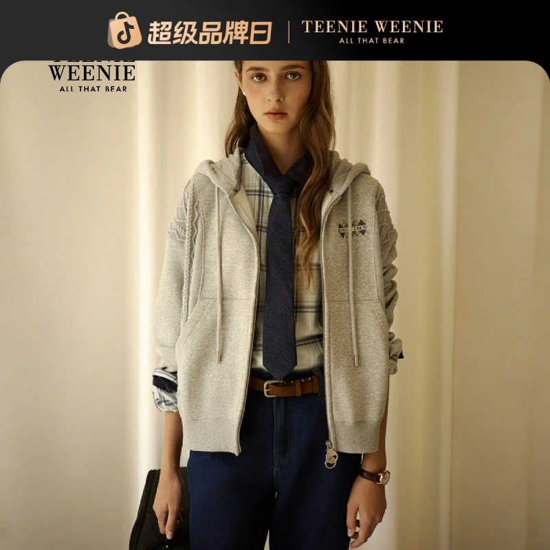 TeenieWeenie小熊女卫衣25简约时尚休闲日常连帽外套TTMZ258TCAA
