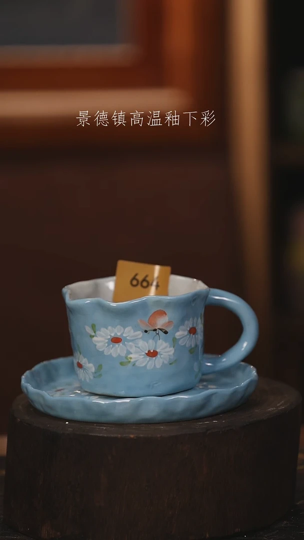 陶瓷景德镇高温釉下手绘陶瓷@L664@