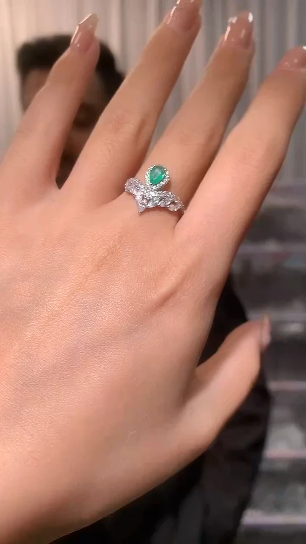 银S925镶嵌戒指祖母绿【宝石世家严选】