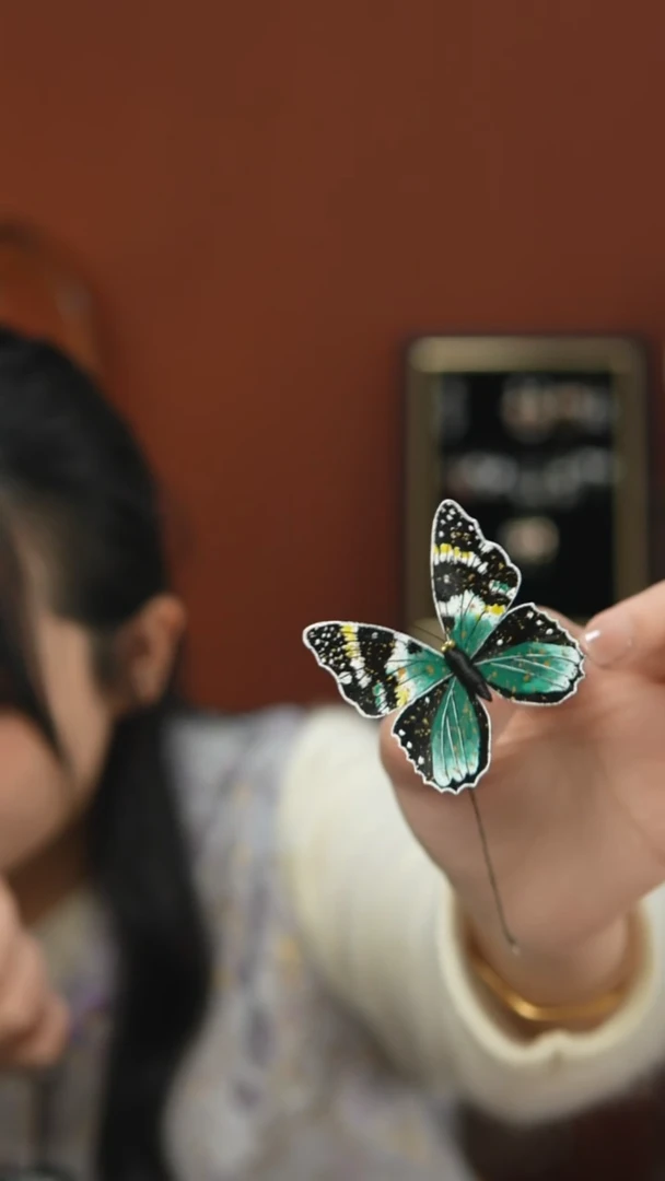 非金属无8号新款手绘蝴蝶 默认主体为边夹