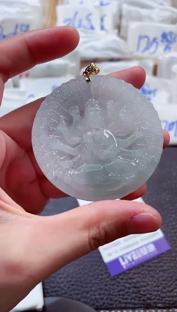 颈饰18K金镶嵌翡翠00002892千手