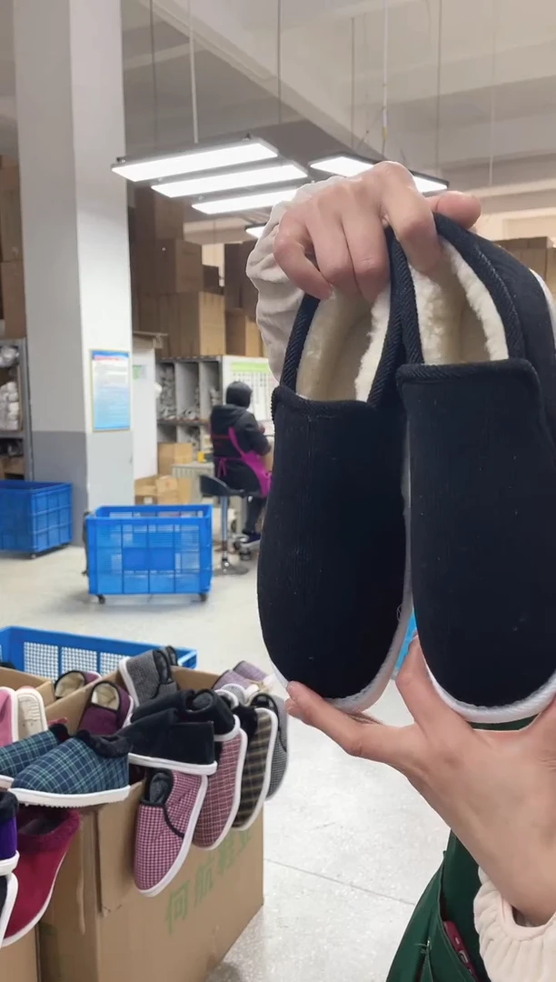 黑色手工纳棉鞋40码