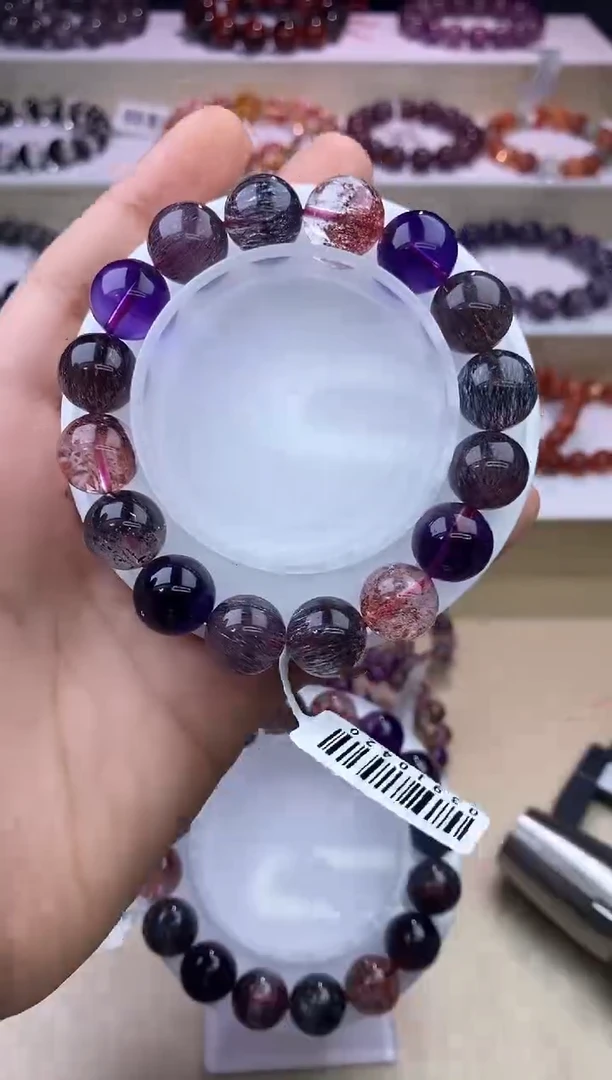 水晶手链未镶嵌黑加仑超七单圈12m+
