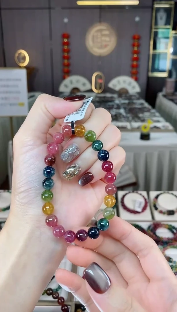 未镶嵌老矿碧玺单圈手串8mm+碧玺dan多样性发货一条