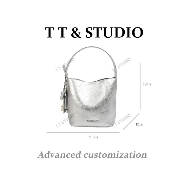 【TT Studio】SKL-Z8010-银色 RAIN.CUN简约腋下斜跨轻奢女包