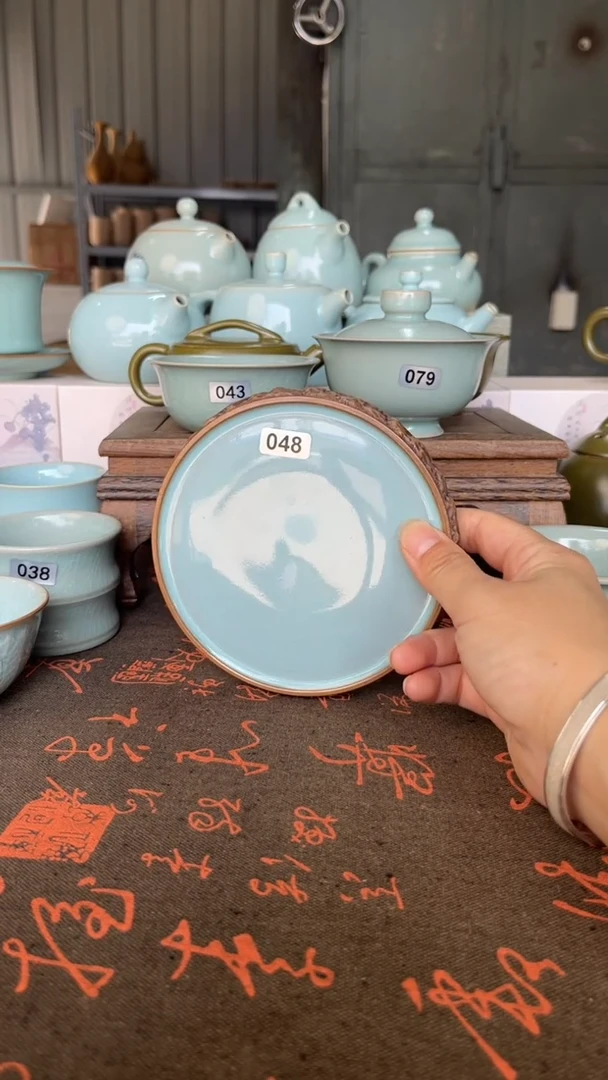 壶承048号天青釉重工壶承不开片微微不完美