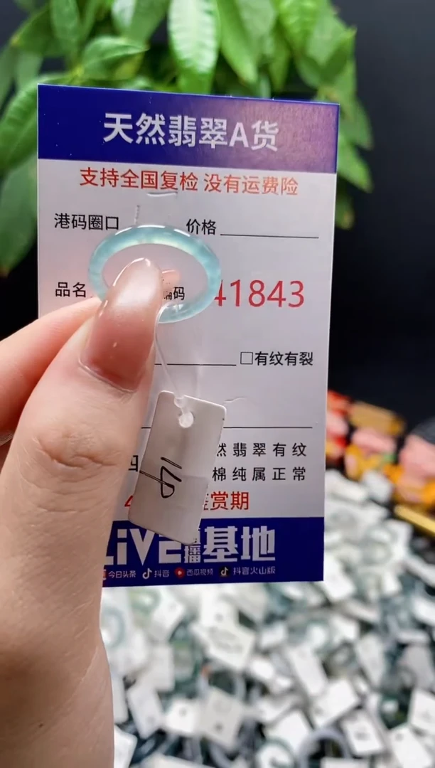 翡翠戒指未镶嵌天然翡翠戒圈1843